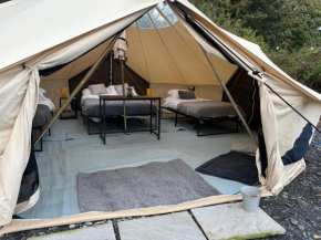 Cozy Hot Tent with Log Burner & Hot Tub